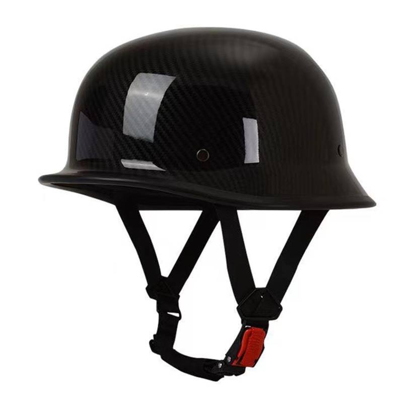 Deutscher Stil Motorradhelm Brain-Cap Halbschale Jet-Helm ECE Zugelassenen Männern Frauen Offener Helm Rollerhelm Mit Einstellbar Schnellverschluss-Gurt Scooter Halbhelme 1,4XL von QAZXCVB