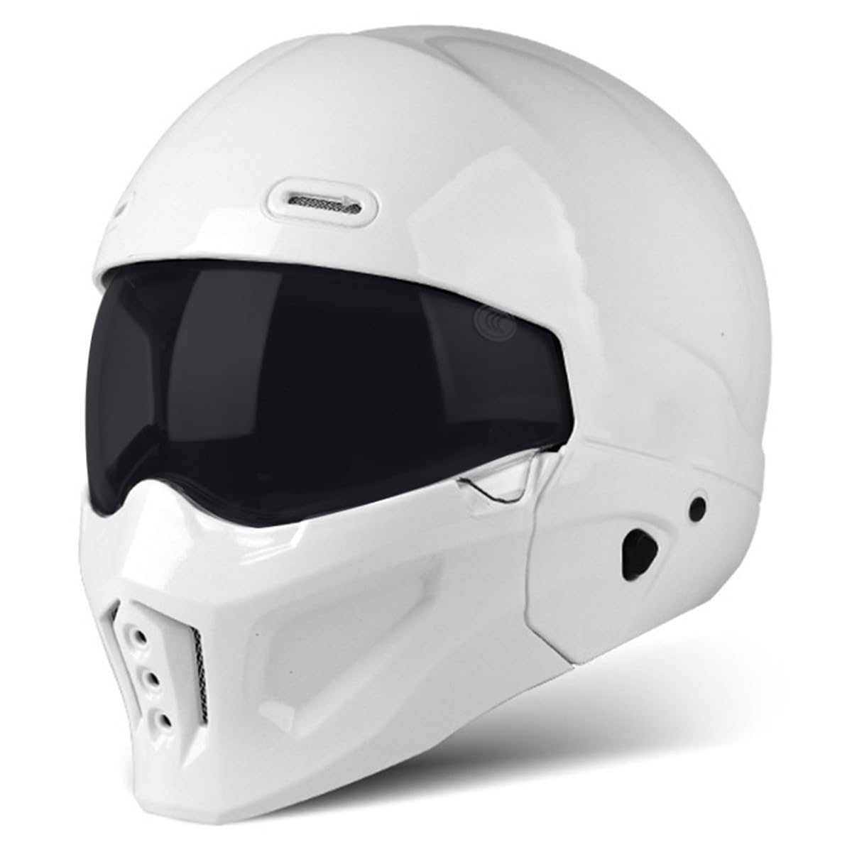 Halbschalenhelm 3/4 Motorradhelm Kombinationshelm DOT/ECE-Zertifizierung Vintage Cruiser Chopper Scooter Helm Jethelme Retro Motorrad Halbhelm -Abnehmbarem Kinnschutz 1,L:59-60CM von QAZXCVB