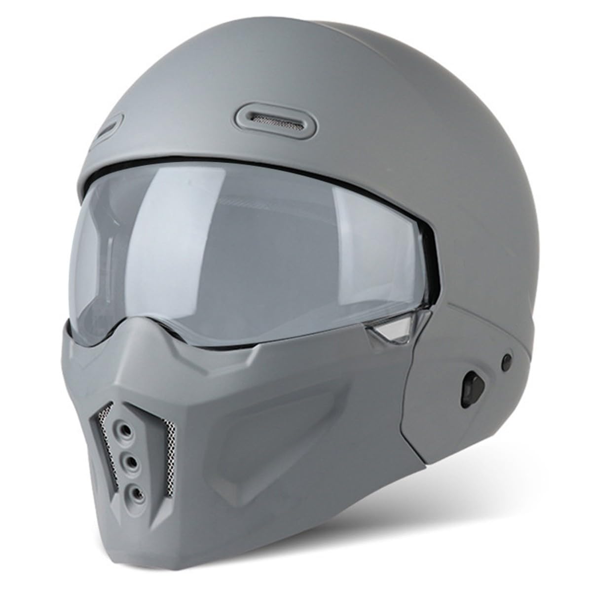 Halbschalenhelm 3/4 Motorradhelm Kombinationshelm DOT/ECE-Zertifizierung Vintage Cruiser Chopper Scooter Helm Jethelme Retro Motorrad Halbhelm -Abnehmbarem Kinnschutz 10,M:57-58CM von QAZXCVB