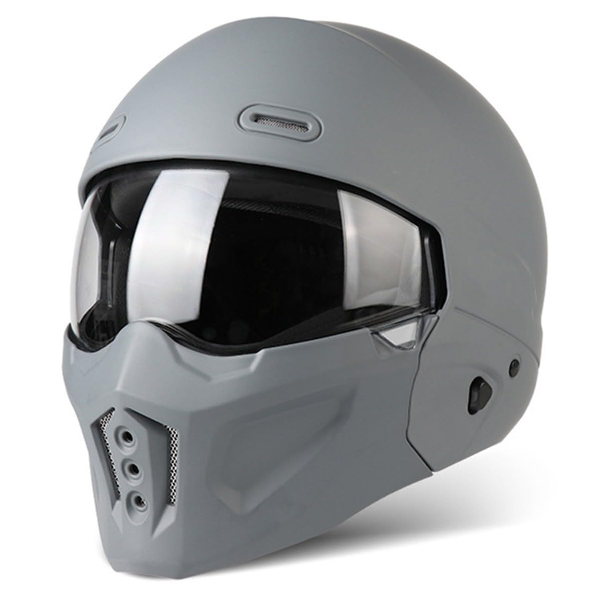 Halbschalenhelm 3/4 Motorradhelm Kombinationshelm DOT/ECE-Zertifizierung Vintage Cruiser Chopper Scooter Helm Jethelme Retro Motorrad Halbhelm -Abnehmbarem Kinnschutz 12,XL:61-62CM von QAZXCVB