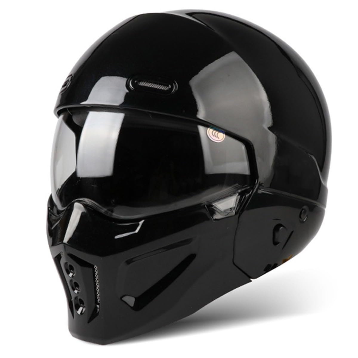 Halbschalenhelm 3/4 Motorradhelm Kombinationshelm DOT/ECE-Zertifizierung Vintage Cruiser Chopper Scooter Helm Jethelme Retro Motorrad Halbhelm -Abnehmbarem Kinnschutz 13,M:57-58CM von QAZXCVB