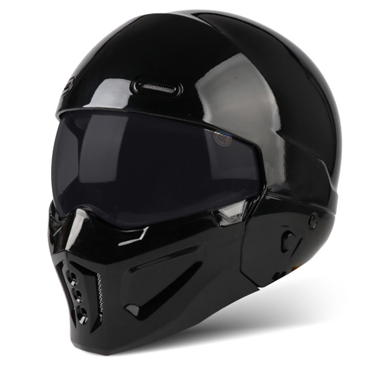 Halbschalenhelm 3/4 Motorradhelm Kombinationshelm DOT/ECE-Zertifizierung Vintage Cruiser Chopper Scooter Helm Jethelme Retro Motorrad Halbhelm -Abnehmbarem Kinnschutz 14,L:59-60CM von QAZXCVB