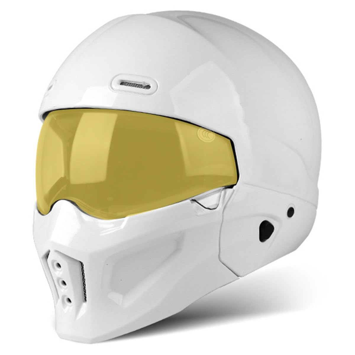 Halbschalenhelm 3/4 Motorradhelm Kombinationshelm DOT/ECE-Zertifizierung Vintage Cruiser Chopper Scooter Helm Jethelme Retro Motorrad Halbhelm -Abnehmbarem Kinnschutz 3,M:57-58CM von QAZXCVB