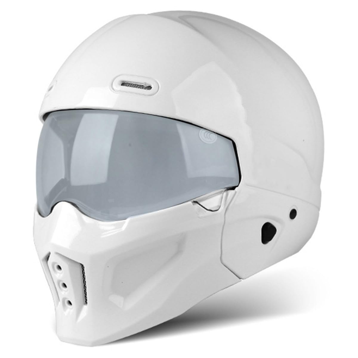 Halbschalenhelm 3/4 Motorradhelm Kombinationshelm DOT/ECE-Zertifizierung Vintage Cruiser Chopper Scooter Helm Jethelme Retro Motorrad Halbhelm -Abnehmbarem Kinnschutz 4,L:59-60CM von QAZXCVB