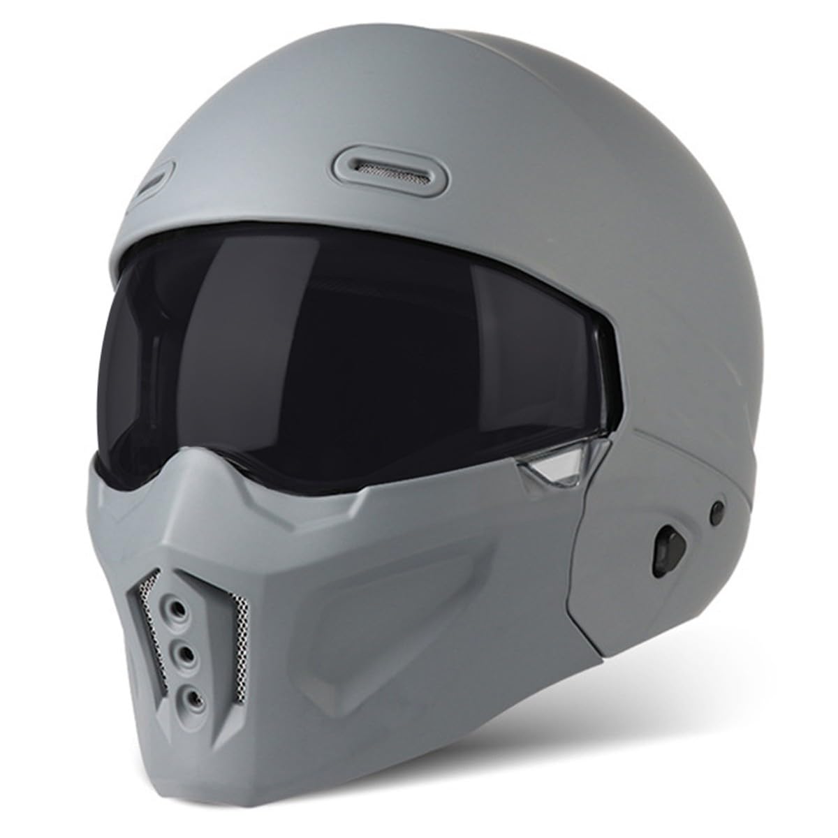 Halbschalenhelm 3/4 Motorradhelm Kombinationshelm DOT/ECE-Zertifizierung Vintage Cruiser Chopper Scooter Helm Jethelme Retro Motorrad Halbhelm -Abnehmbarem Kinnschutz 9,S:55-56CM von QAZXCVB