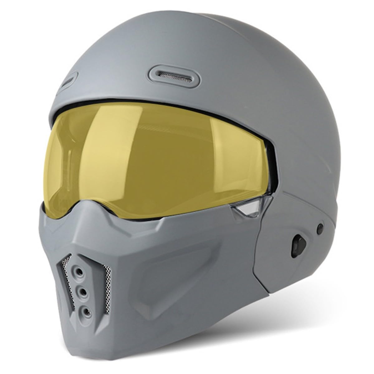 Halbschalenhelm Motorradhelm Herren Damen Retro Motorrad Jethelm Halbhelm Mit Visier 3/4 Kombinationshelm DOT/ECE-Zertifizierung Offenem Helm Scooter-Helm 20,L:59-60CM von QAZXCVB