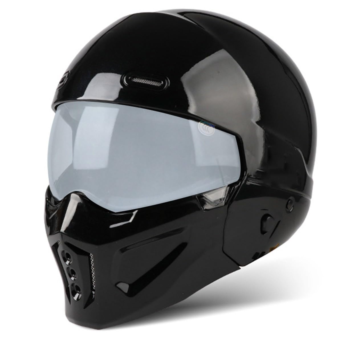 Halbschalenhelm Motorradhelm Herren Damen Retro Motorrad Jethelm Halbhelm Mit Visier 3/4 Kombinationshelm DOT/ECE-Zertifizierung Offenem Helm Scooter-Helm 21,L:59-60CM von QAZXCVB