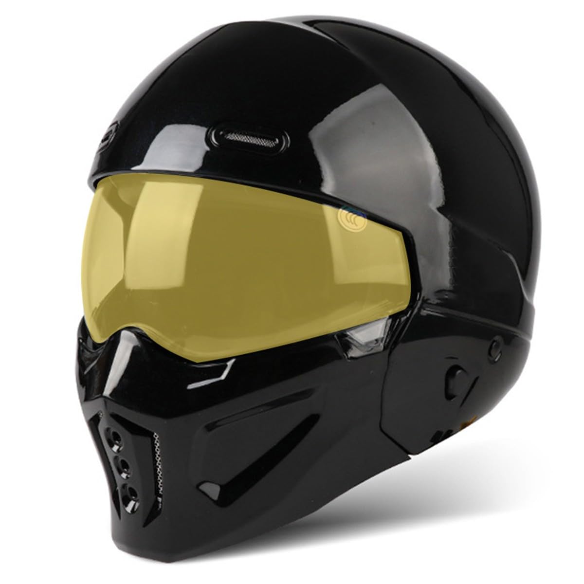 Halbschalenhelm Motorradhelm Herren Damen Retro Motorrad Jethelm Halbhelm Mit Visier 3/4 Kombinationshelm DOT/ECE-Zertifizierung Offenem Helm Scooter-Helm 23,M:57-58CM von QAZXCVB