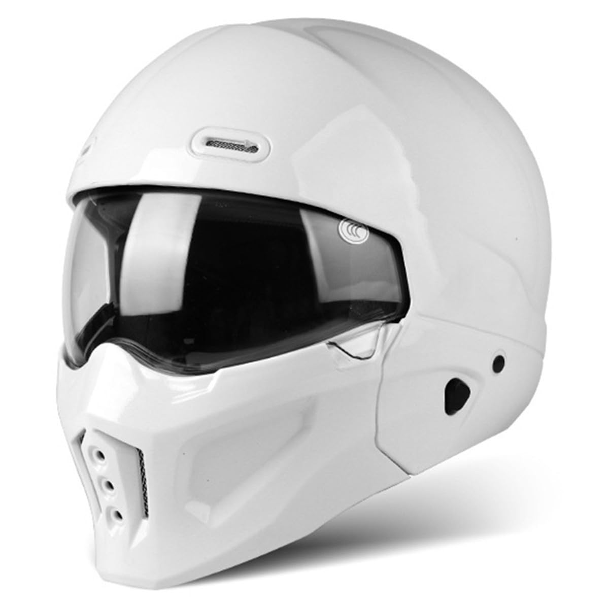 Halbschalenhelm Motorradhelm Herren Damen Retro Motorrad Jethelm Halbhelm Mit Visier 3/4 Kombinationshelm DOT/ECE-Zertifizierung Offenem Helm Scooter-Helm 5,XXL:63-64CM von QAZXCVB