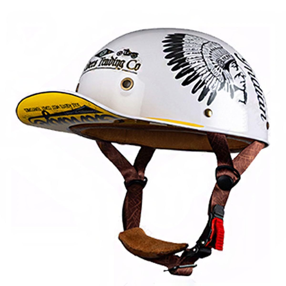 Halbschalenhelm Retro Motorradhelm Jethelm ECEDOT Zertifizierung Motorrad Halbhelm Baseball Cap Scooter Helm Mit Schnellverschluss-Schnalle Offener Helm Für Herren Damen 21,M:57-58CM von QAZXCVB