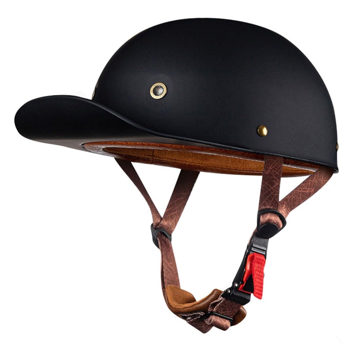 Halbschalenhelm Retro Motorradhelm Jethelm ECEDOT Zertifizierung Motorrad Halbhelm Baseball Cap Scooter Helm Mit Schnellverschluss-Schnalle Offener Helm Für Herren Damen 4,L:59-60CM von QAZXCVB