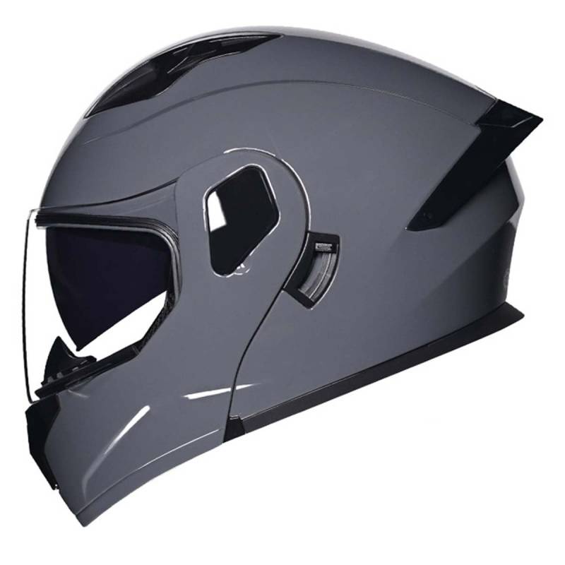 Integralhelm Motorradhelm Klapphelm Erwachsene Sturzhelm Mopedhelm ECE/DOT Zertifiziert Vollvisierhelm Motorrad Helme Mit Doppelvisier Lüftungssystem Für Herren Und Damen 5,L:59-60CM von QAZXCVB