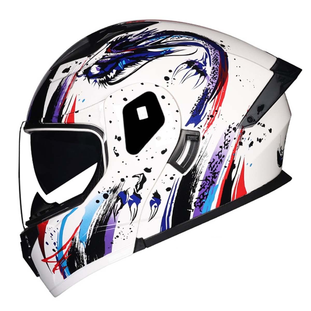 Integralhelm Motorradhelm Klapphelm Erwachsene Sturzhelm Mopedhelm ECE/DOT Zertifiziert Vollvisierhelm Motorrad Helme Mit Doppelvisier Lüftungssystem Für Herren Und Damen 7,M:57-58CM von QAZXCVB