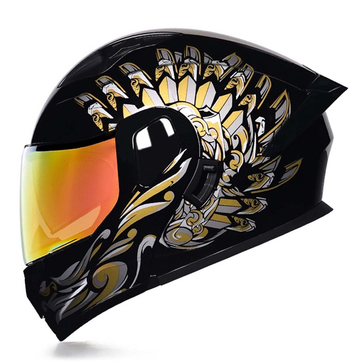 Klapphelm Motorradhelm DOT/ECE Zertifiziert Flip Vollvisierhelm Motorrad Schutzhelm Mit Doppelvisier Integrierter Helm Für Männer Und Frauen Abnehmbares Futter 10,XXL:63-64CM von QAZXCVB