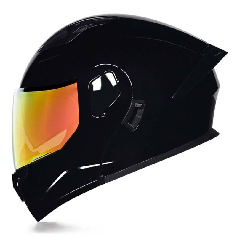 Klapphelm Motorradhelm DOT/ECE Zertifiziert Flip Vollvisierhelm Motorrad Schutzhelm Mit Doppelvisier Integrierter Helm Für Männer Und Frauen Abnehmbares Futter 13,L:59-60CM von QAZXCVB