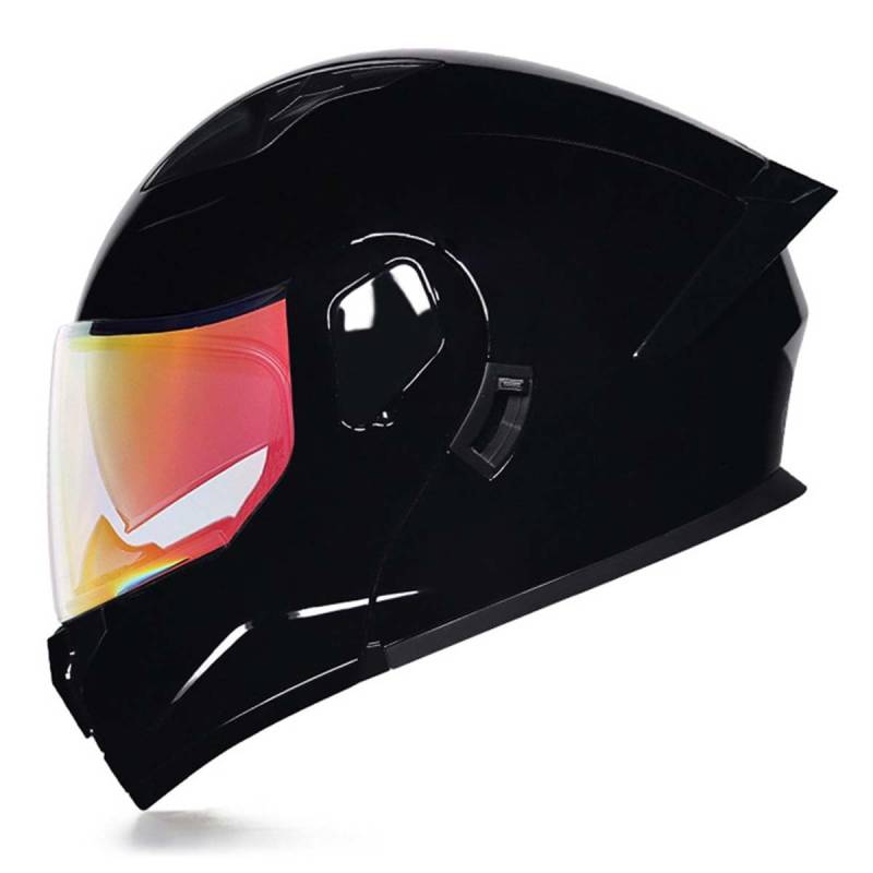 Klapphelm Motorradhelm DOT/ECE Zertifiziert Flip Vollvisierhelm Motorrad Schutzhelm Mit Doppelvisier Integrierter Helm Für Männer Und Frauen Abnehmbares Futter 14,M:57-58CM von QAZXCVB