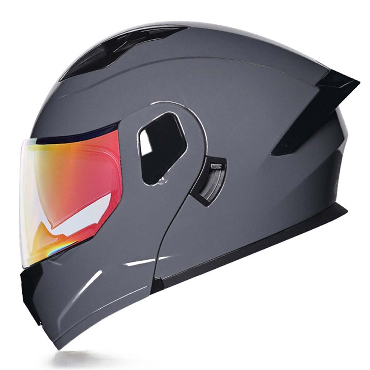 Klapphelm Motorradhelm DOT/ECE Zertifiziert Flip Vollvisierhelm Motorrad Schutzhelm Mit Doppelvisier Integrierter Helm Für Männer Und Frauen Abnehmbares Futter 17,L:59-60CM von QAZXCVB