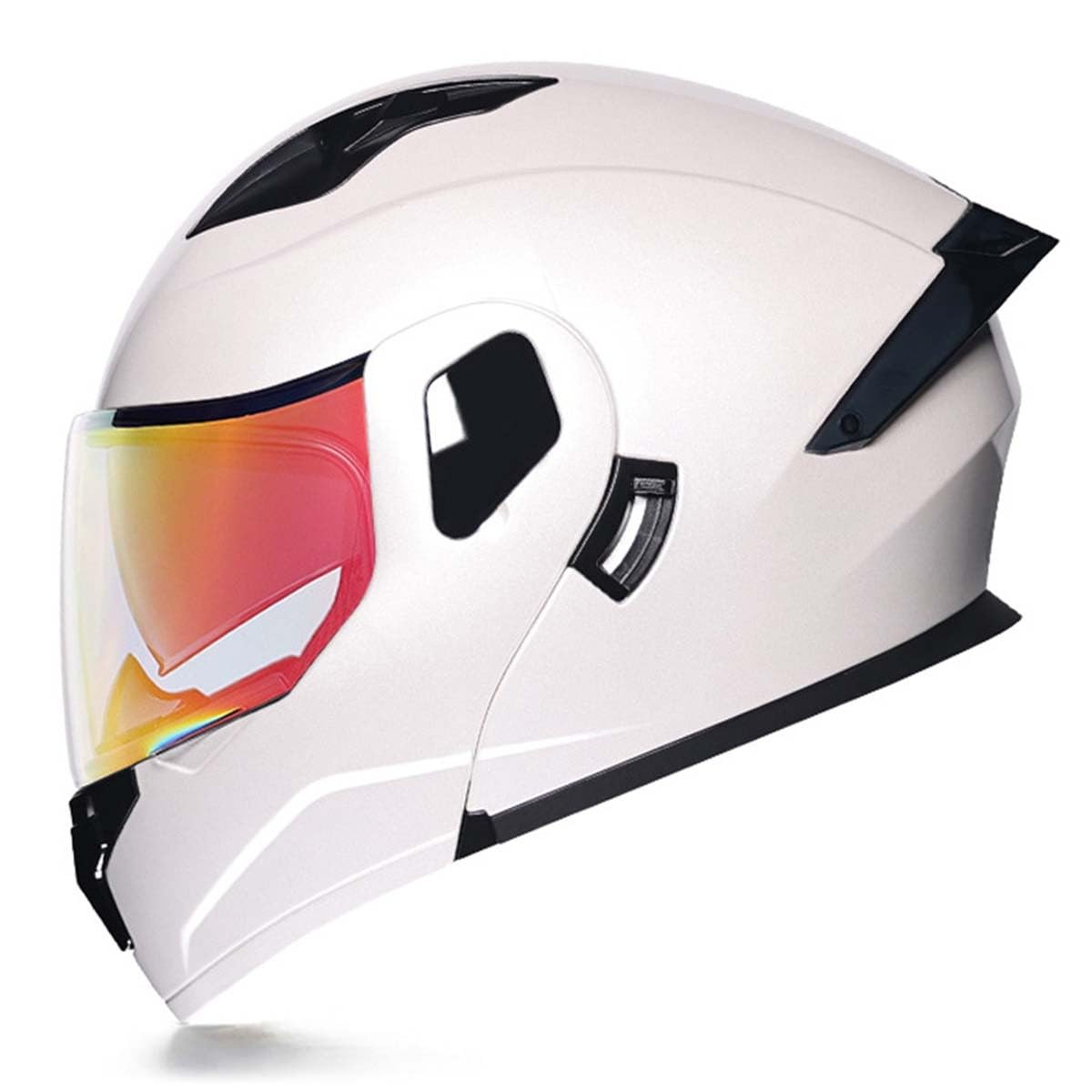 Klapphelm Motorradhelm DOT/ECE Zertifiziert Flip Vollvisierhelm Motorrad Schutzhelm Mit Doppelvisier Integrierter Helm Für Männer Und Frauen Abnehmbares Futter 23,M:57-58CM von QAZXCVB