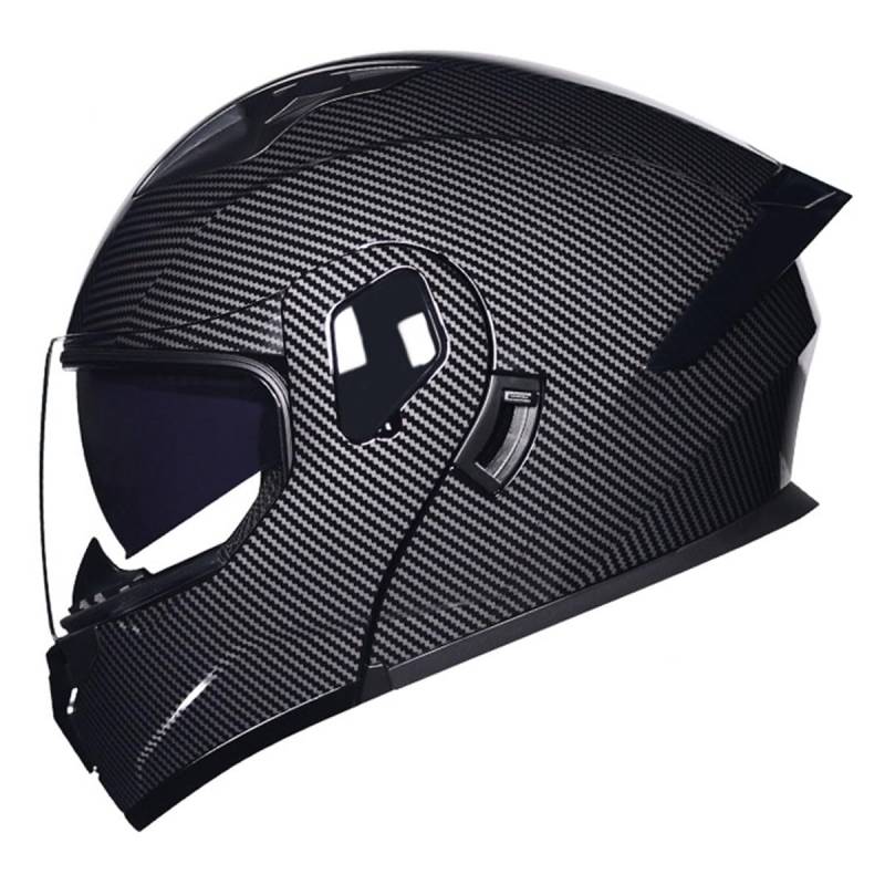 Modularer Motorradhelm Klapphelm Vollvisierhelm ECE/DOT Zertifiziert Sturzhelm Rollerhelm Integralhelm Mit Doppelvisier Motorrad Helm Für Herren Damen Erwachsene 2,M:57-58CM von QAZXCVB