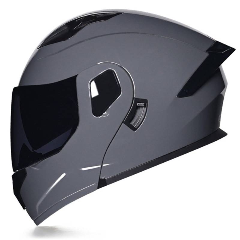 Modularer Motorradhelm Klapphelm Vollvisierhelm ECE/DOT Zertifiziert Sturzhelm Rollerhelm Integralhelm Mit Doppelvisier Motorrad Helm Für Herren Damen Erwachsene 5,L:59-60CM von QAZXCVB