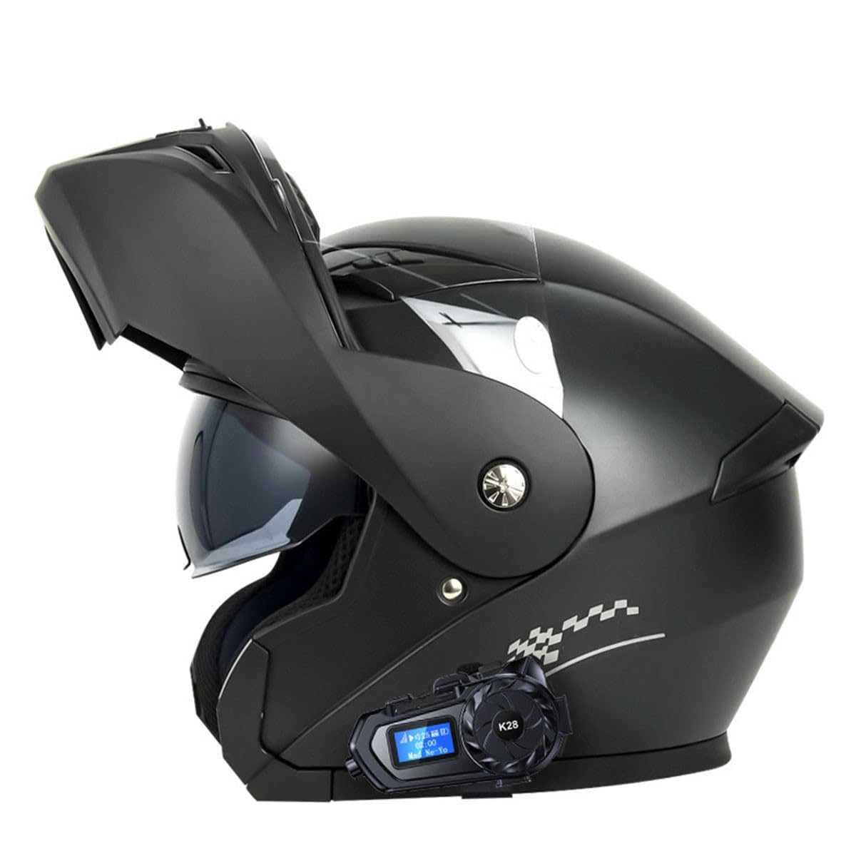 Motorrad Helm Klapphelm Bluetooth Integralhelm Mit Doppelvisier Sonnenblende Motorradhelm DOT/ECE Zertifiziert Flip Vollvisierhelm Sturzhelm Für Damen Herren Erwachsene 1,XXL:63-64CM von QAZXCVB