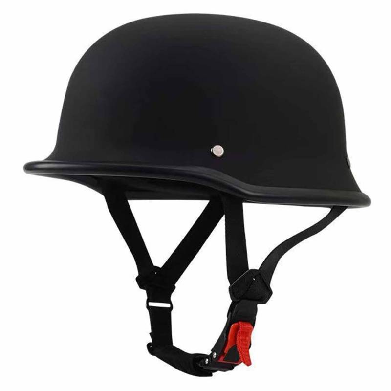 Motorradhelm Deutscher Stil Halbschalenhelm ECE-Zertifizierter Scooter Retro Brain-Cap Jethelm Roller-Helm Für Herren Damen Mit Brille Offenem Helm Scooter-Helm Schutzhelm 12,4XL:67-68CM von QAZXCVB