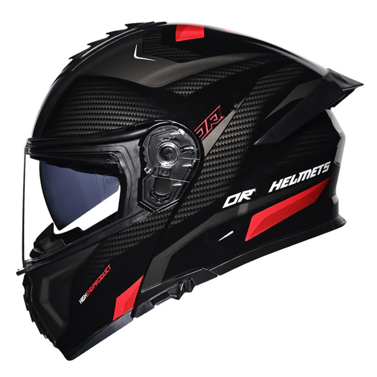 Motorradhelm Integrierter Klapphelm DOT/ECE Zertifiziert Flip Vollvisierhelm Motorrad Schutzhelm Mit Doppelvisier Integralhelm Motocross Helm Für Männer Und Frauen 2,L:59-60CM von QAZXCVB