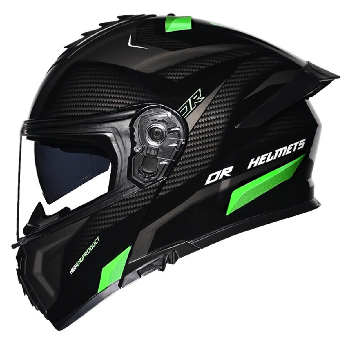 Motorradhelm Integrierter Klapphelm DOT/ECE Zertifiziert Flip Vollvisierhelm Motorrad Schutzhelm Mit Doppelvisier Integralhelm Motocross Helm Für Männer Und Frauen 3,L:59-60CM von QAZXCVB