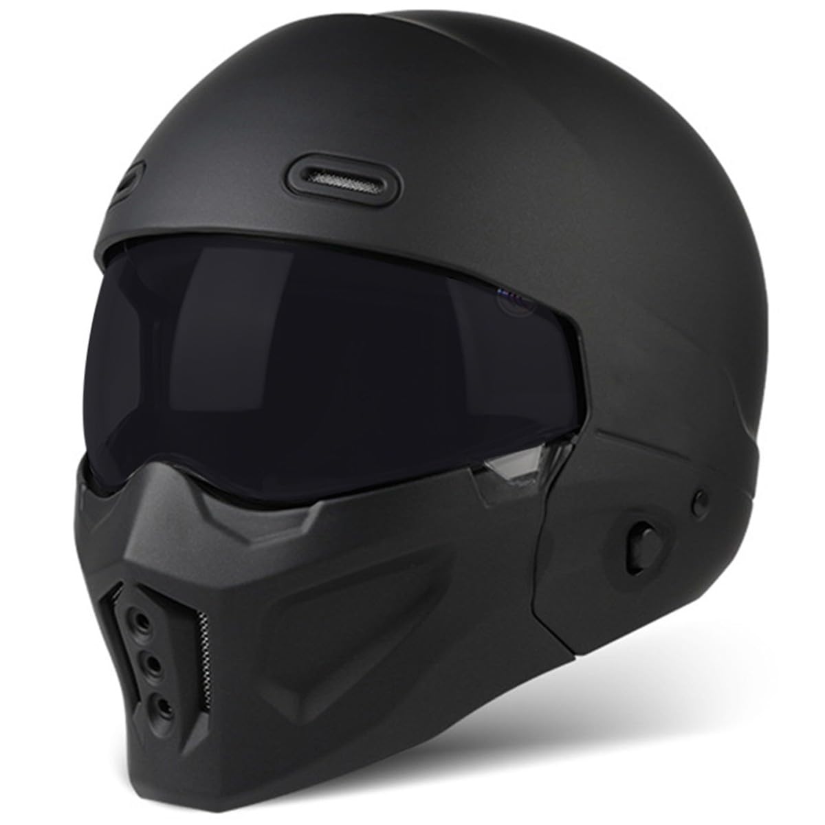 Motorradhelm Jethelm 3/4 Kombinationshelm Mit Visier Motorrad Halbhelme Scooter Helm Rollerhelm DOT/ECE-Zertifizierung Lokomotive Halbschalenhelm Für Männer Frauen 22,XL:61-62CM von QAZXCVB