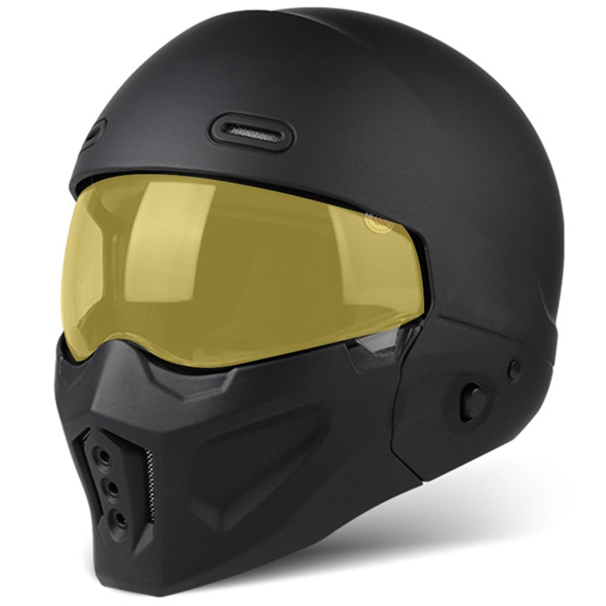 Motorradhelm Jethelm 3/4 Kombinationshelm Mit Visier Motorrad Halbhelme Scooter Helm Rollerhelm DOT/ECE-Zertifizierung Lokomotive Halbschalenhelm Für Männer Frauen 23,L:59-60CM von QAZXCVB