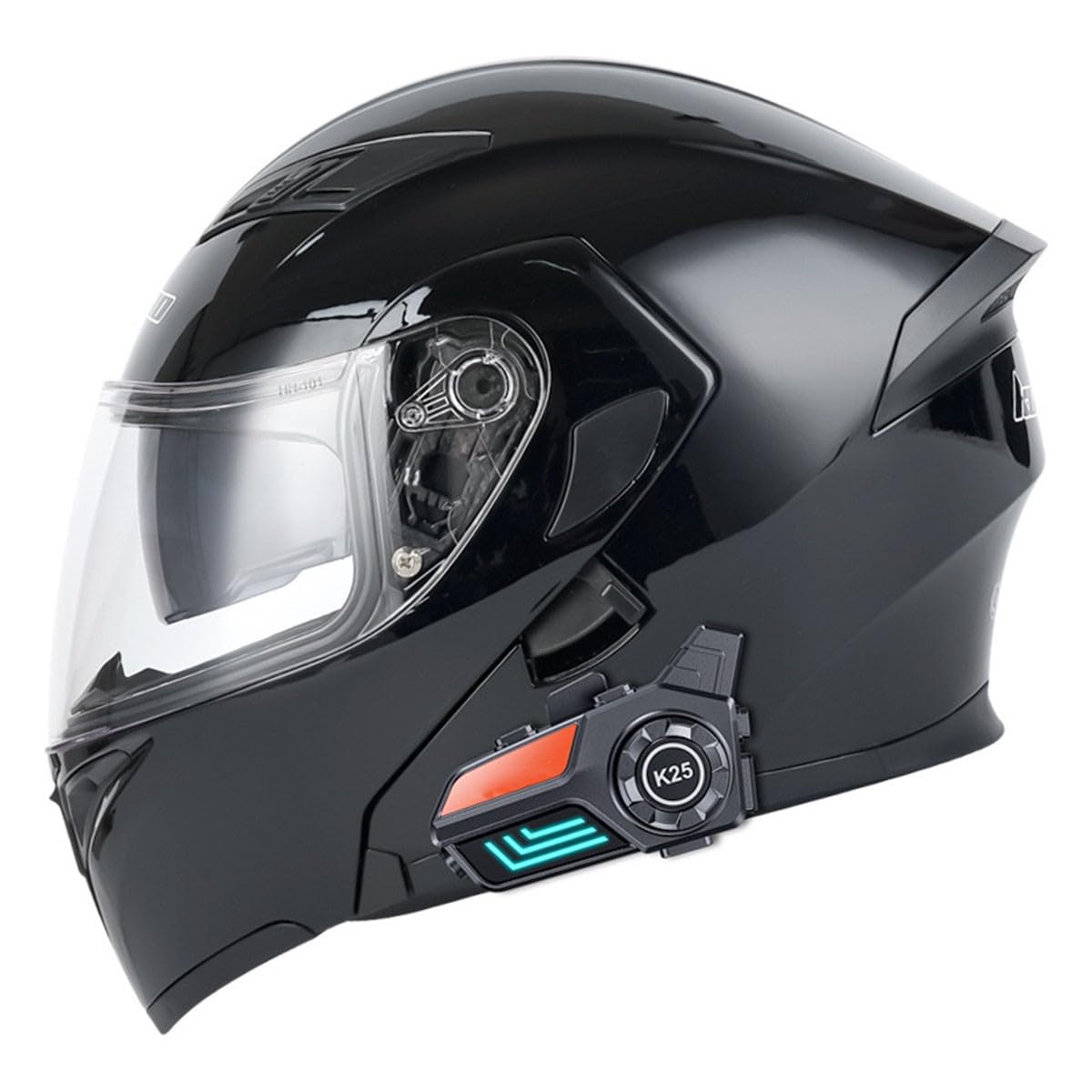 Motorradhelm Klapphelm Bluetooth Motorrad Helm Mit Doppelvisier ECE/DOT Zertifiziert Integralhelm Racing Rollerhelm Für Männer Frauen Mikrofon Für Automatische Reaktion 1,L:59-60CM von QAZXCVB