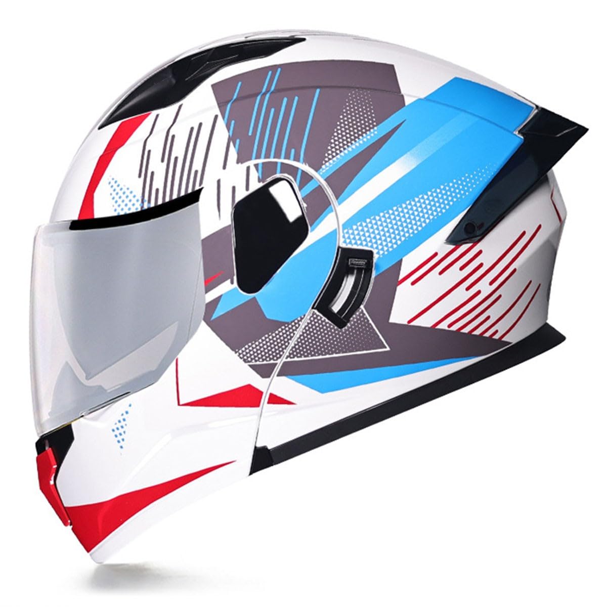 Motorradhelm Klapphelm Integralhelm DOT/ECE-Zugelassener Flip Vollvisierhelm Motocross Helm Mit Doppelvisier Modularer Helm Für Erwachsene Männer Und Frauen 12,XL:61-62CM von QAZXCVB