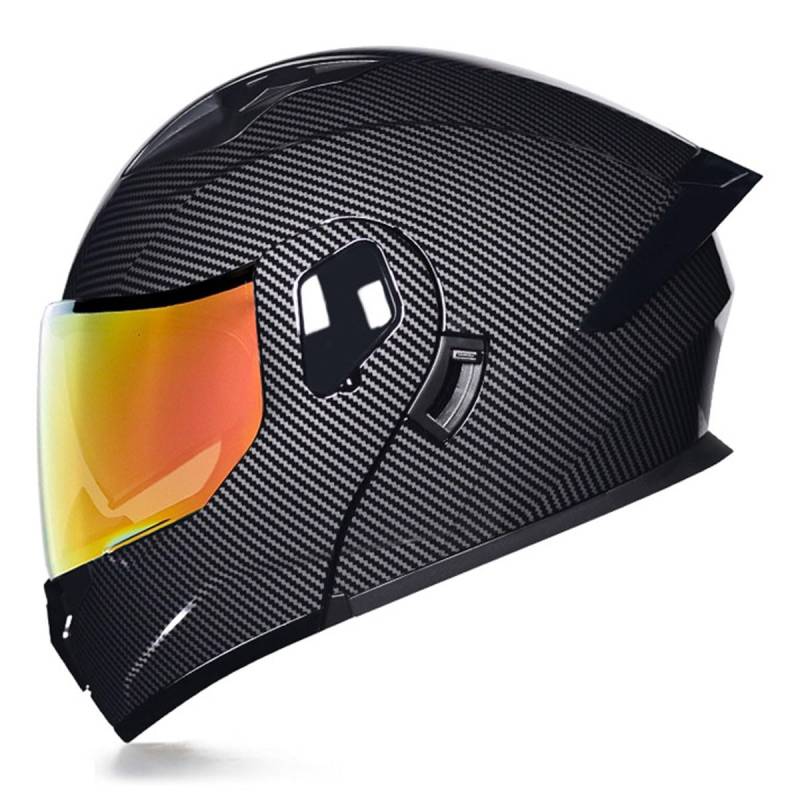 Motorradhelm Klapphelm Integralhelm DOT/ECE-Zugelassener Flip Vollvisierhelm Motocross Helm Mit Doppelvisier Modularer Helm Für Erwachsene Männer Und Frauen 13,XL:61-62CM von QAZXCVB