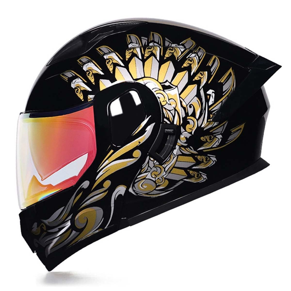 Motorradhelm Klapphelm Modulare Helm DOT/ECE Zertifiziert Integralhelm Mit Doppelvisier Rollerhelm Racing Helm Motocross Helm Für Erwachsene Frauen Männer 16,L:59-60CM von QAZXCVB