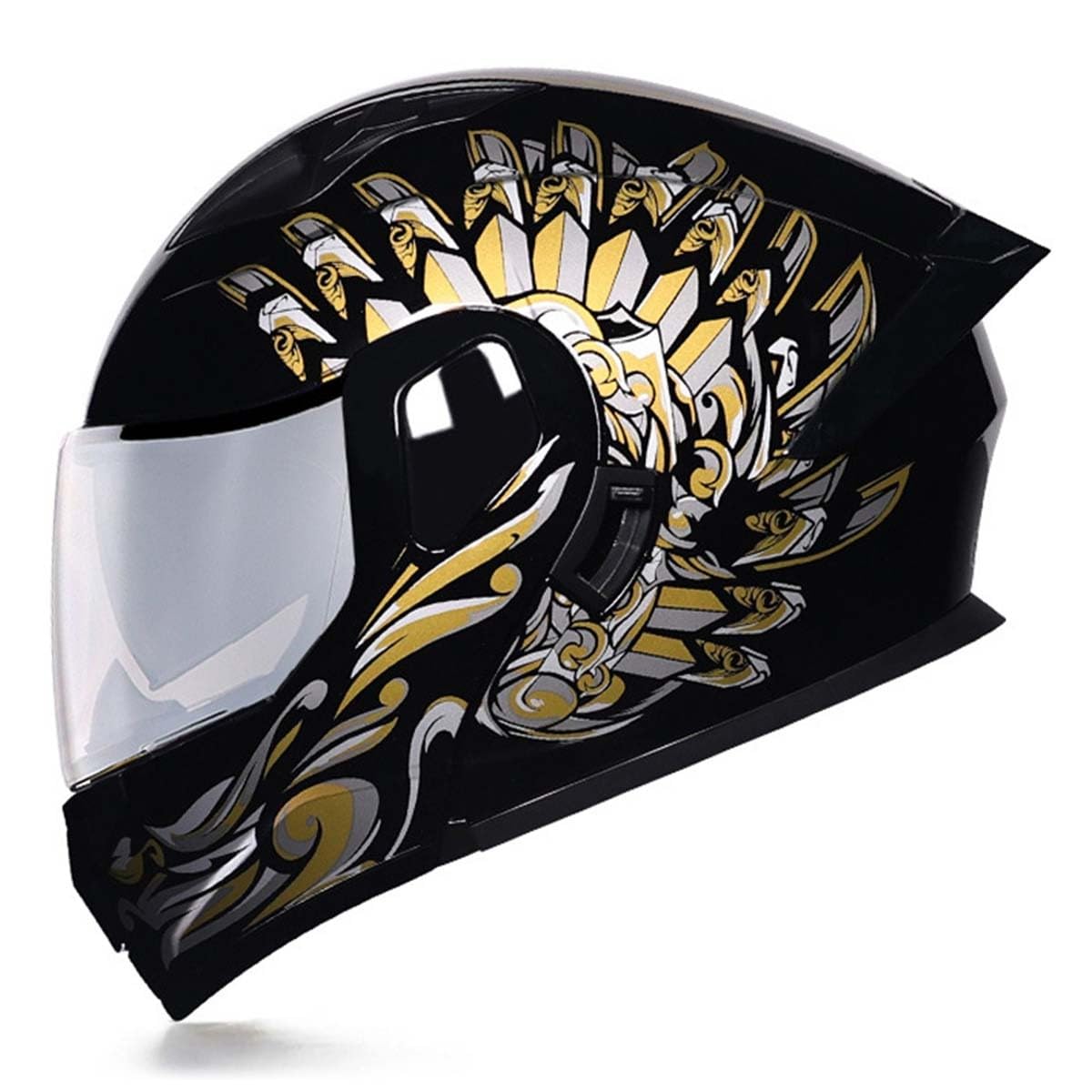 Motorradhelm Klapphelm Modulare Helm DOT/ECE Zertifiziert Integralhelm Mit Doppelvisier Rollerhelm Racing Helm Motocross Helm Für Erwachsene Frauen Männer 18,L:59-60CM von QAZXCVB