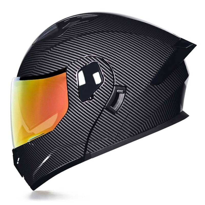 Motorradhelm Klapphelm Modulare Helm DOT/ECE Zertifiziert Integralhelm Mit Doppelvisier Rollerhelm Racing Helm Motocross Helm Für Erwachsene Frauen Männer 20,L:59-60CM von QAZXCVB