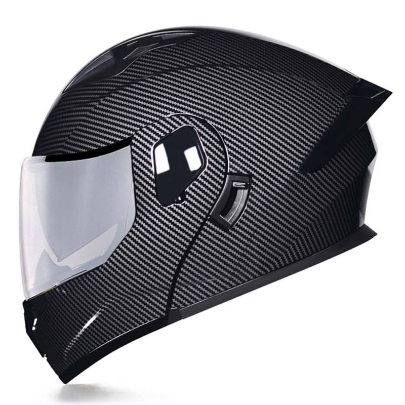 Motorradhelm Klapphelm Modulare Helm DOT/ECE Zertifiziert Integralhelm Mit Doppelvisier Rollerhelm Racing Helm Motocross Helm Für Erwachsene Frauen Männer 21,XL:61-62CM von QAZXCVB