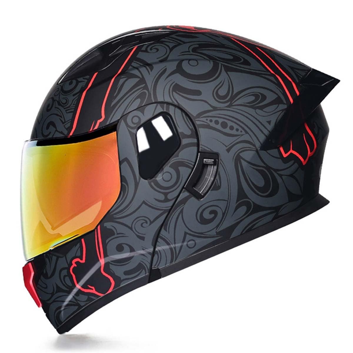 Motorradhelm Klapphelm Modulare Helm DOT/ECE Zertifiziert Integralhelm Mit Doppelvisier Rollerhelm Racing Helm Motocross Helm Für Erwachsene Frauen Männer 8,XXL:63-64CM von QAZXCVB