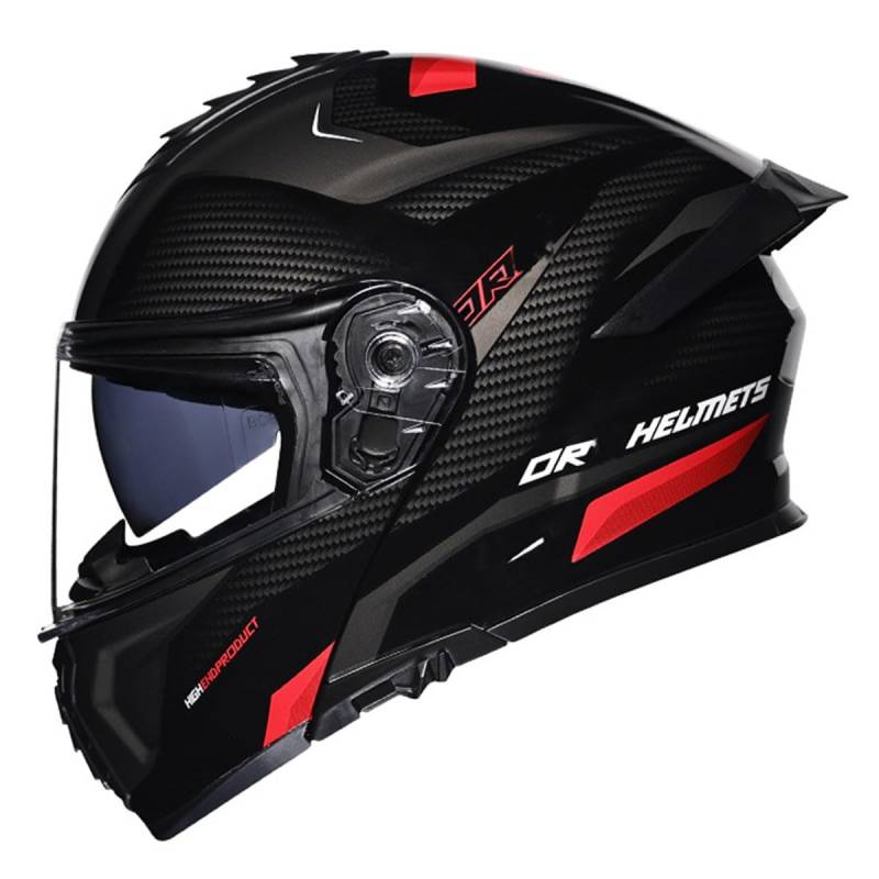 Motorradhelm Motorrad Klapphelm Für Männer Und Frauen Mit Doppelvisier Vollgesichts Motorrad Rennhelm DOT/ECE-Zugelassener Integralhelm Racing Motocross Helm 8,M:57-58CM von QAZXCVB