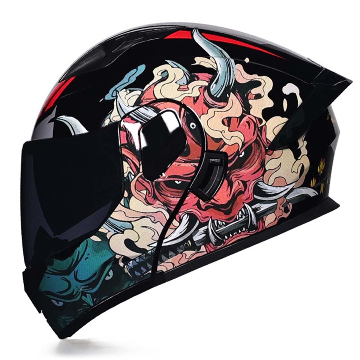 Motorradhelm Motorrad Klapphelm Modularer Helm Mit Doppelvisier Rollerhelm Vollvisierhelm Für Erwachsene Männer Frauen DOT/ECE Zertifiziert Integralhelm Sturzhelm 12,L:59-60CM von QAZXCVB