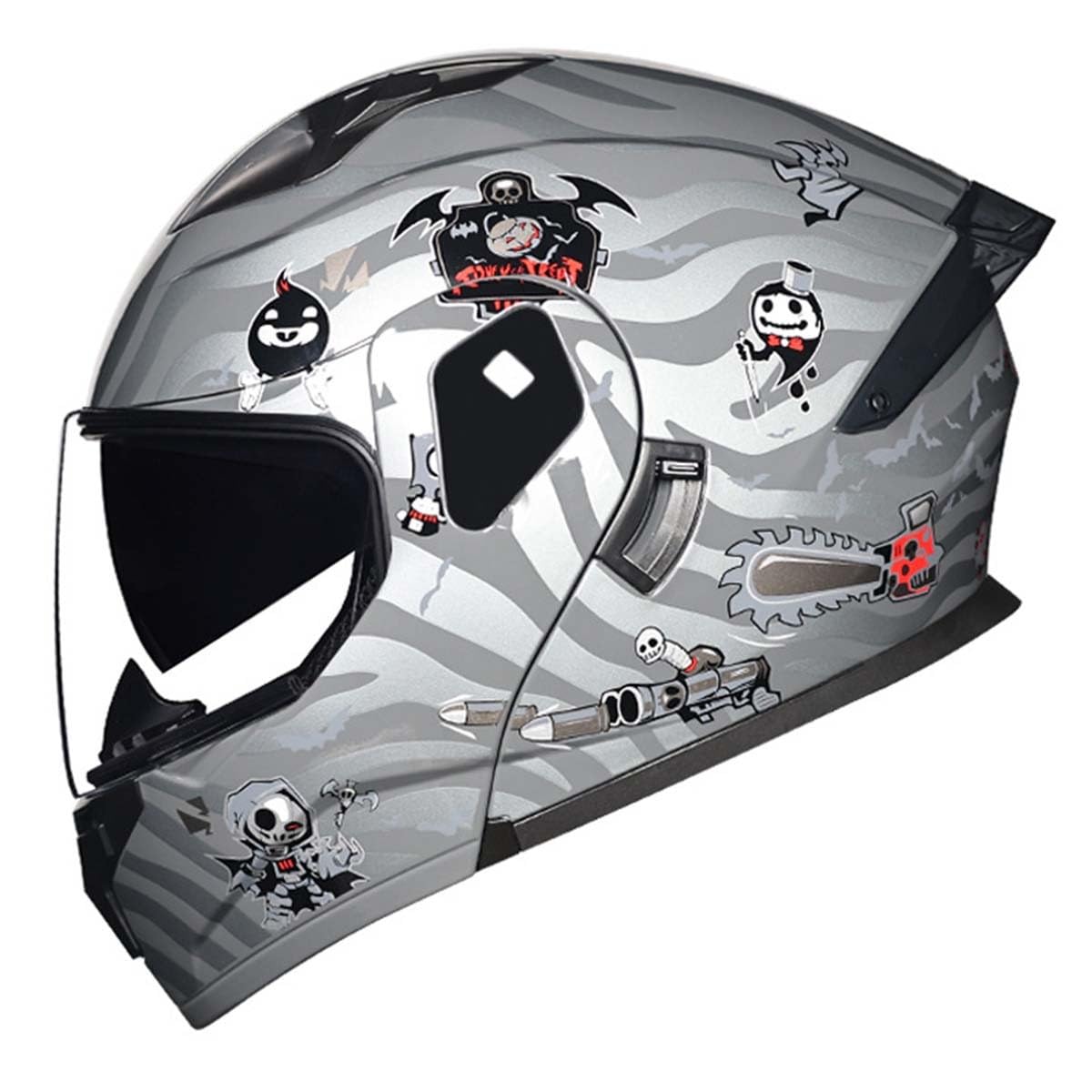 Motorradhelm Motorrad Klapphelm Modularer Helm Mit Doppelvisier Rollerhelm Vollvisierhelm Für Erwachsene Männer Frauen DOT/ECE Zertifiziert Integralhelm Sturzhelm 19,XXL:63-64CM von QAZXCVB