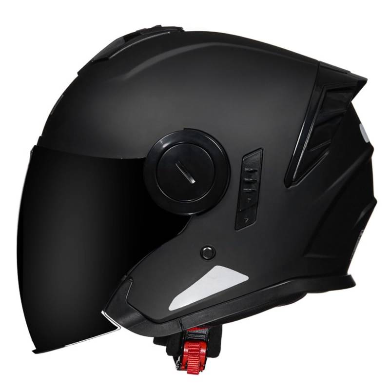 Retro Deutscher Stil Motorrad Halbhelm Motorradhelm Herren Damen ECEDOT Zertifizierung Jethelm Halbschalenhelm Mit Doppelvisier Offenem Helm Für Cruiser Moped Roller 2,M:57-58CM von QAZXCVB