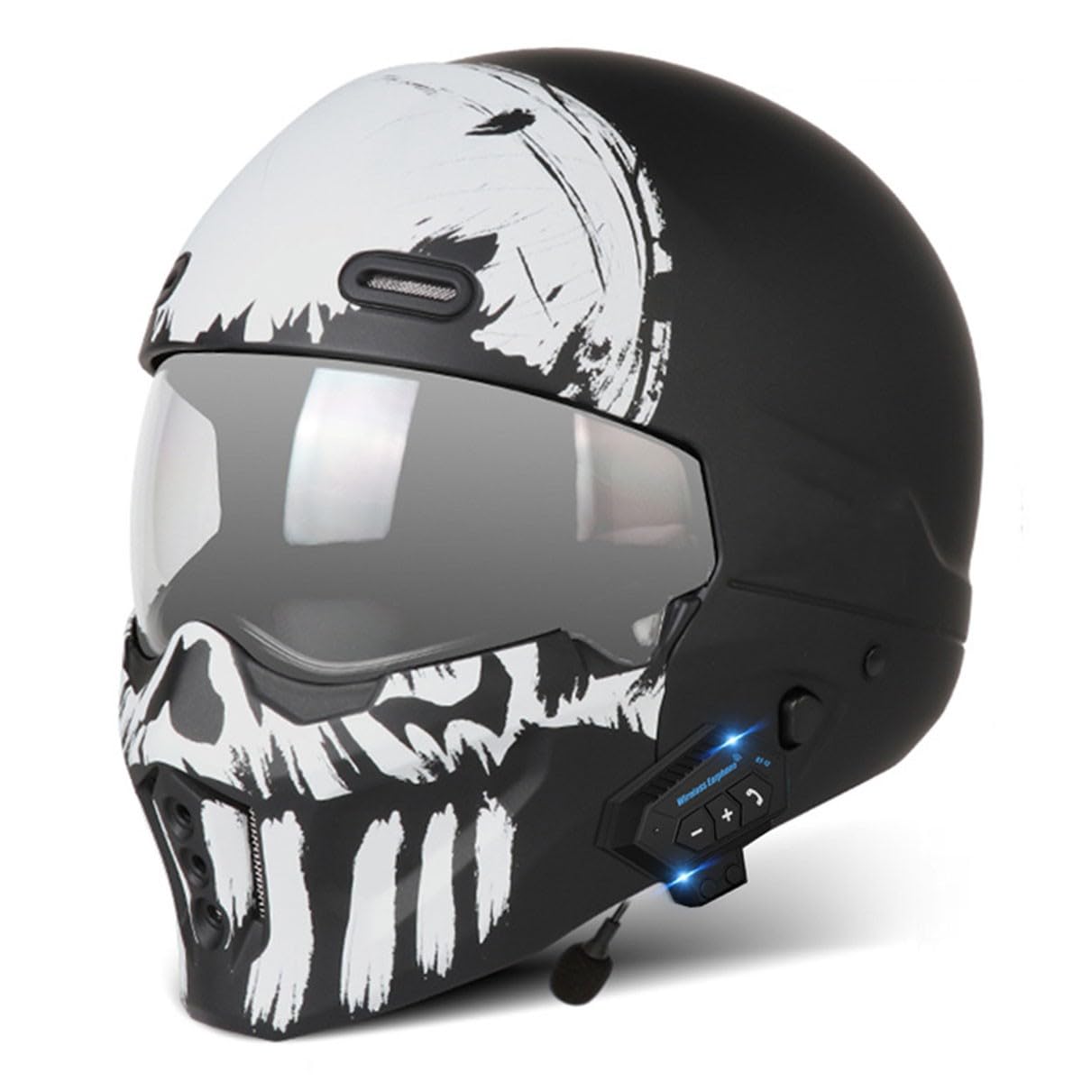 Retro Motorrad Halbhelme Motorradhelm Für Herren Und Damen DOT/ECE-Zertifizierung Jethelm Halbschalenhelm Scooter-Helm Mit Visier 3/4 Lokomotive Kombinationshelm 12,M:57-58CM von QAZXCVB