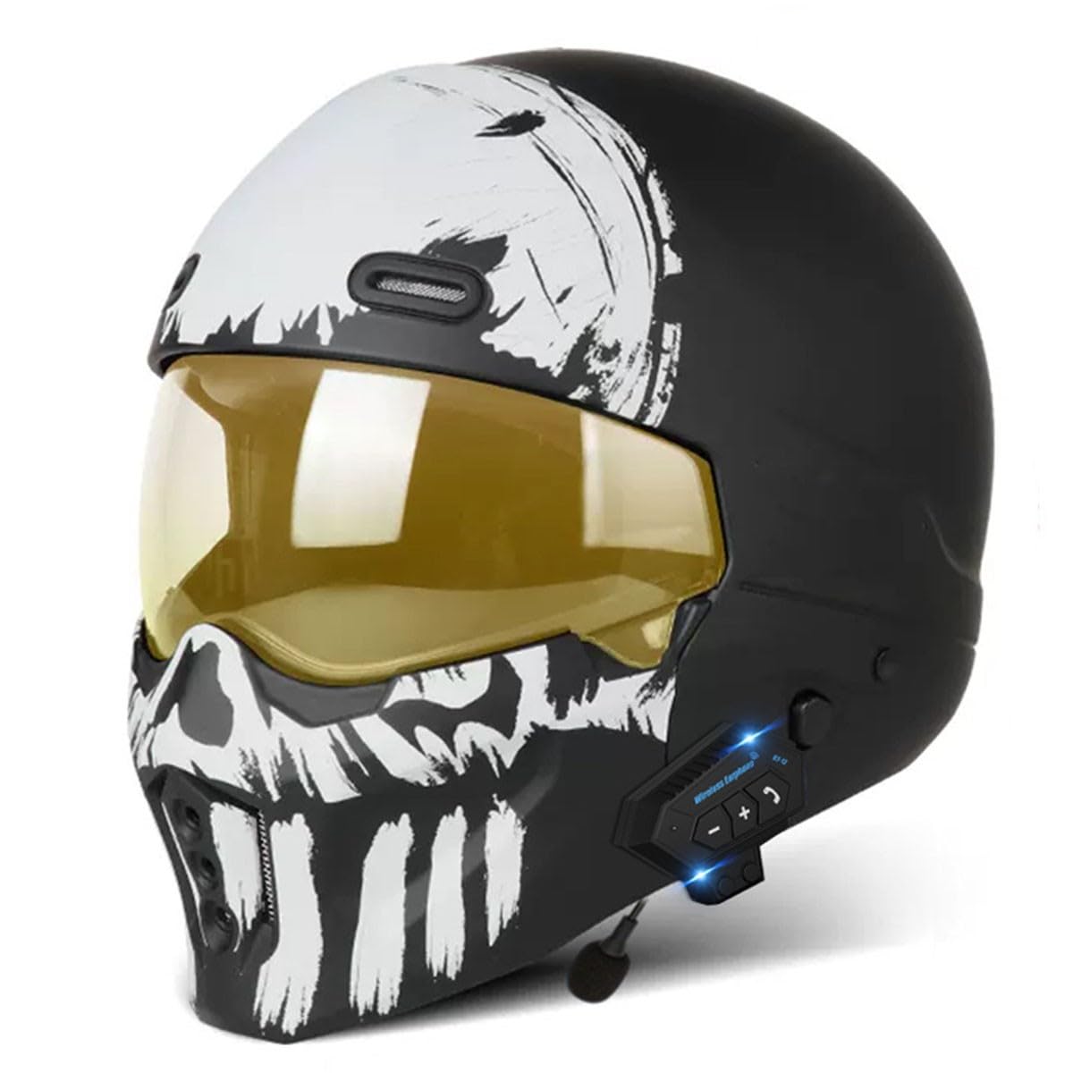 Retro Motorrad Halbhelme Motorradhelm Für Herren Und Damen DOT/ECE-Zertifizierung Jethelm Halbschalenhelm Scooter-Helm Mit Visier 3/4 Lokomotive Kombinationshelm 9,XXL:63-64CM von QAZXCVB