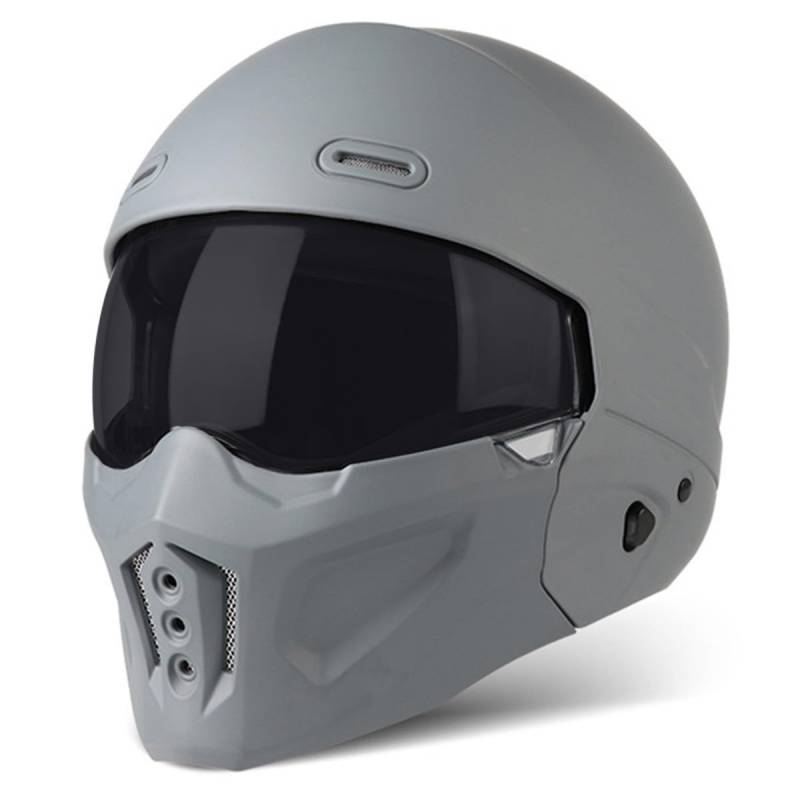 Retro Motorradhelm Jethelm Roller-Helm Herren Und Damen Mit Sonnenvisier 3/4 Halbschalenhelm Scooter-Helm DOT/ECE-Zertifizierung Offenem Helm Sturzhelm 10,M:57-58CM von QAZXCVB