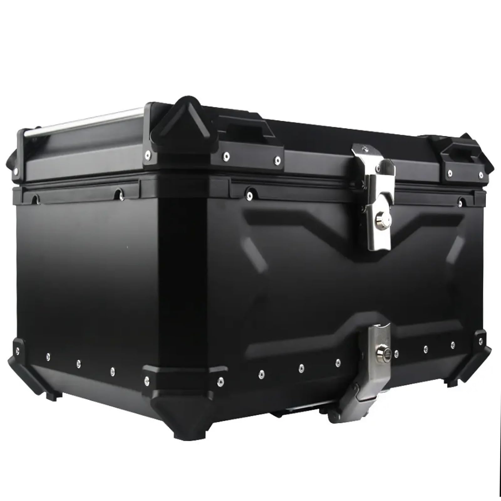 Wasserdichtes Motorrad Top Case Heckgehäuse Mit , Aluminiumlegierung Topcase ,Scooter Suitcase Rear Box With security Lock ,Wetterbeständig , Schwarz/Silberner ( Color : Schwarz , Größe : 36L: L 38cm* von QCHIAN