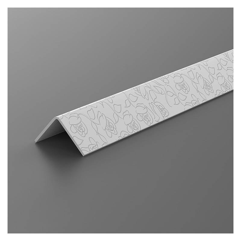 Eckenschutzwand Eckenschutzwand PVC-Eckschutz for Wände, selbstklebend, 3,8 cm breiter PVC-Kantenzierstreifen, 89-Grad-Winkel for Wandschutz und Dekoration(White Rose Pattern,1.2m(3.9ft)) von QCKNKMGG