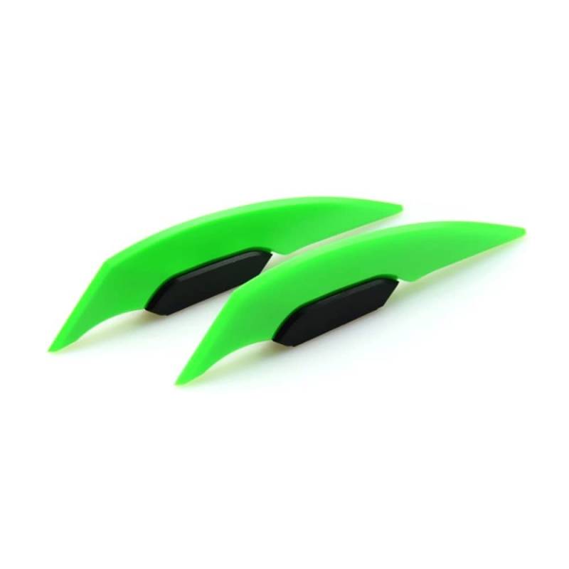 Panzer-Schutz-Papier, Tank-Papier, 1 Paar Universal Motorrad Winglet Aerodynamischer Spoiler Dynamischer Flügel Dekoration Aufkleber for Motorrad Roller Motorrad Winglet(Green) von QCKNKMGG