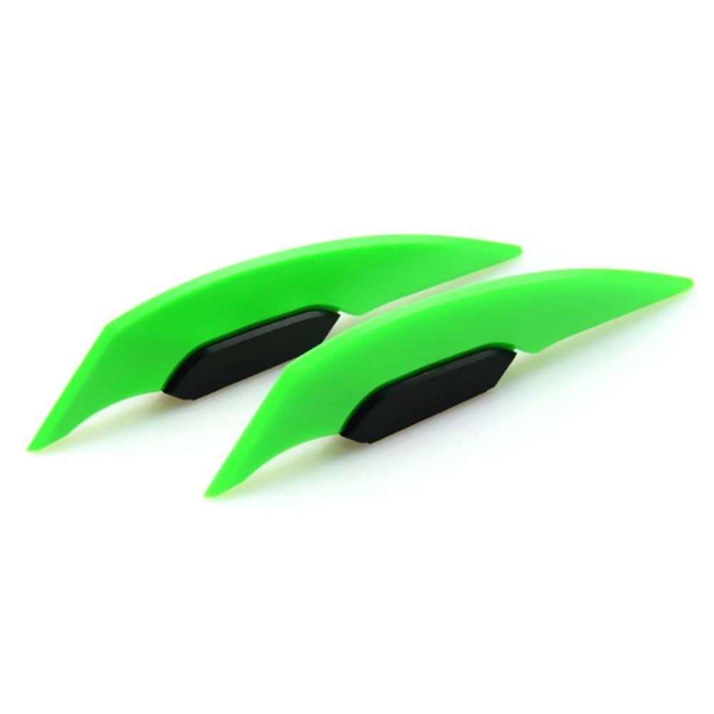 Panzer-Schutz-Papier, Tank-Papier, 1 Paar Universal Motorrad Winglet Aerodynamischer Spoiler Dynamischer Flügel Dekoration Aufkleber for Motorrad Roller Motorrad Winglet(Green) von QCKNKMGG