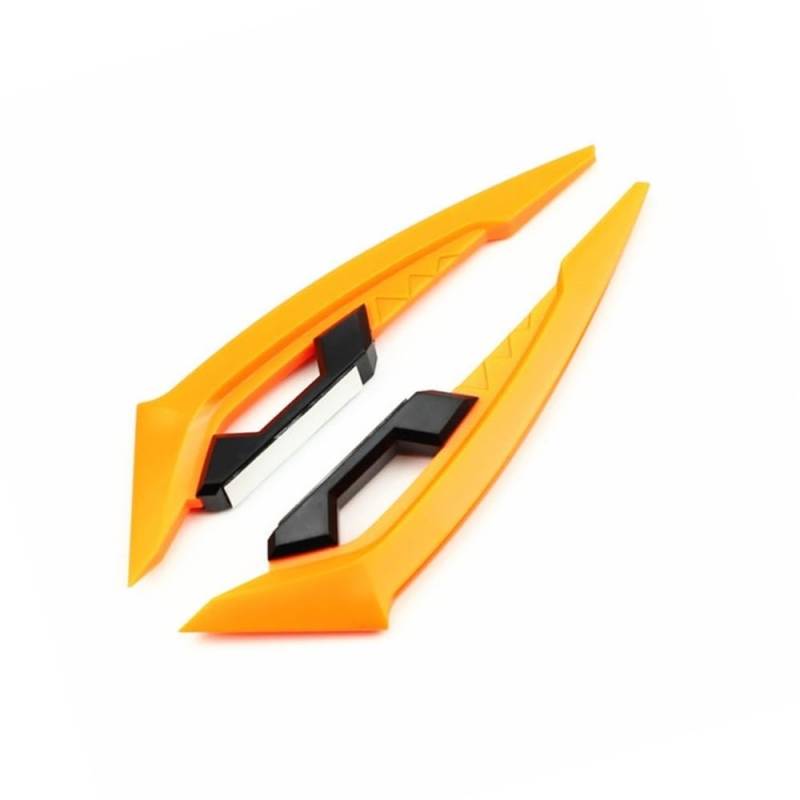 Panzer-Schutz-Papier, Tank-Papier, 2 Stücke Motorrad Winglets Vorderseite Spoiler Aerodynamische Flügel Set Feste Windflügel Dekoration Aufkleber Motorrad Winglet(Orange) von QCKNKMGG